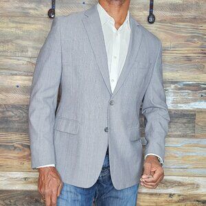 Banana Republic Tailored Fit Dual Vent Lite Gray Plaid Sport Blazer Jacket 42S